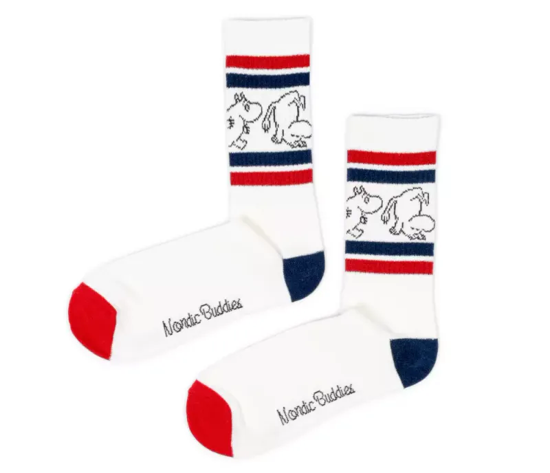 Moomin Retro Sokker mummuitrollet - Hvit/rød/blå
