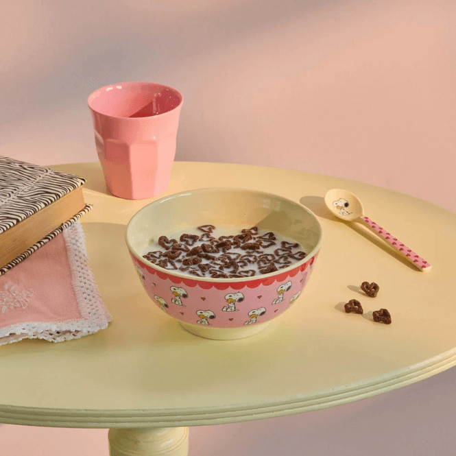 Hovedbilde Snoopy skål pink - Medium Melamine