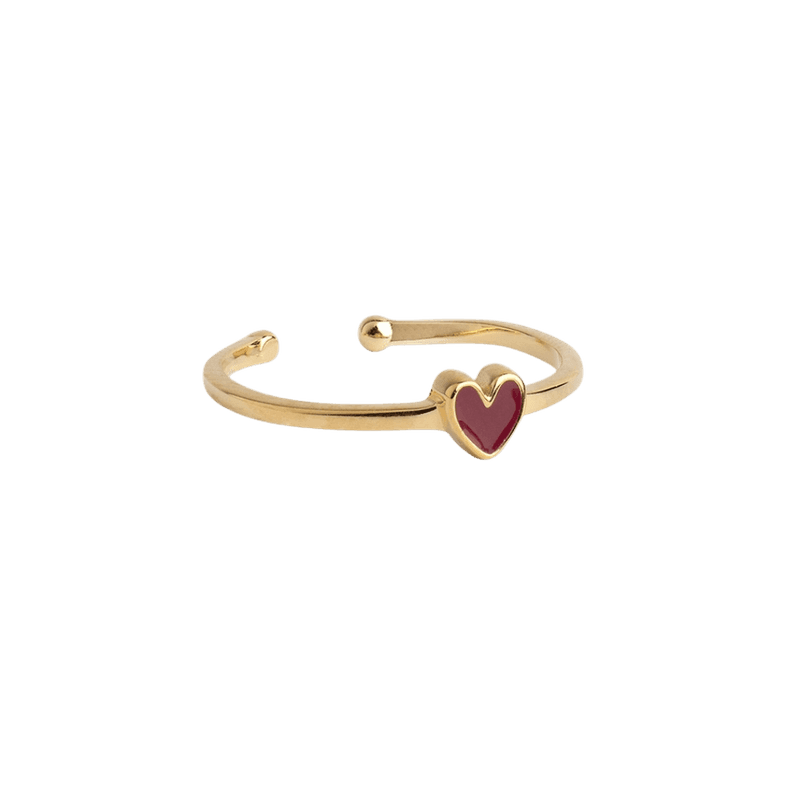 ENAMEL Amore gull ring - Bordeaux