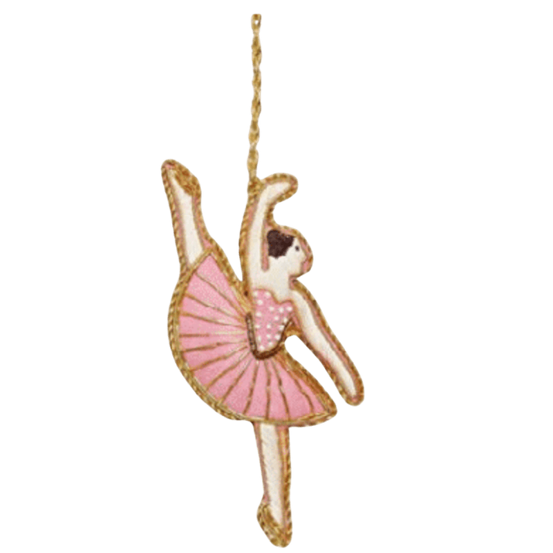 Håndlagt. ornament, Ballerina Rosa