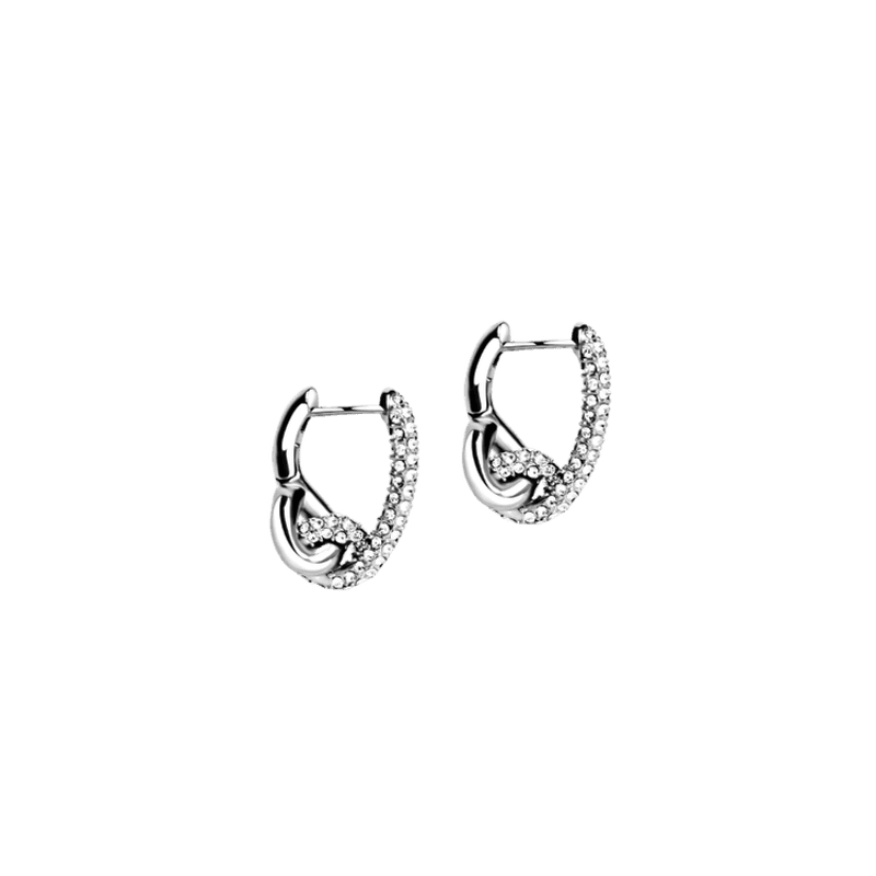 Pavé Knot Earrings Silver
