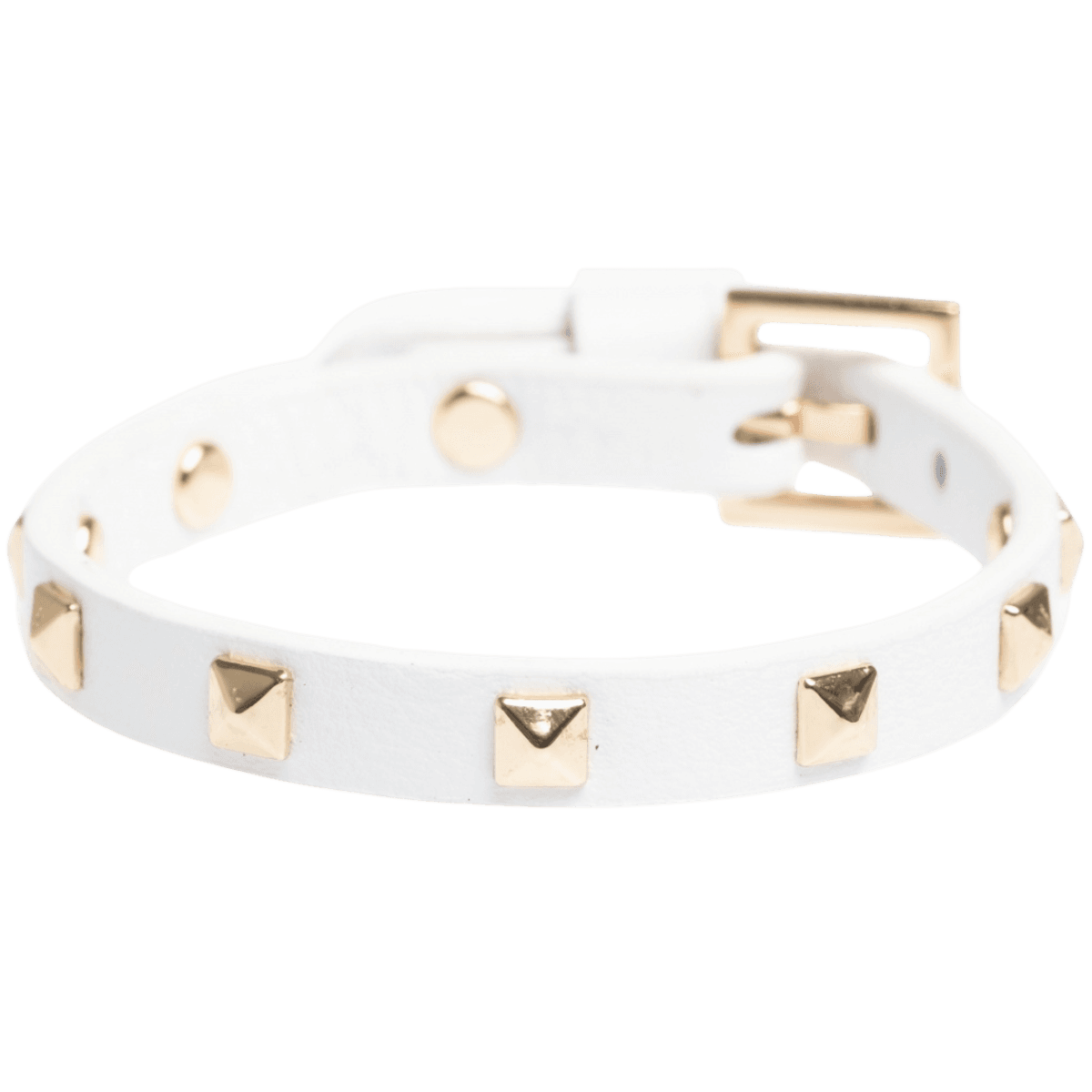 Leather Stud Bracelet Mini - White