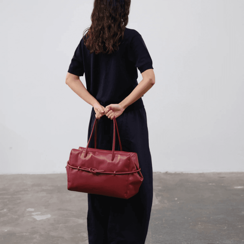 Belt Bag - Vegan Leather - Cherry red