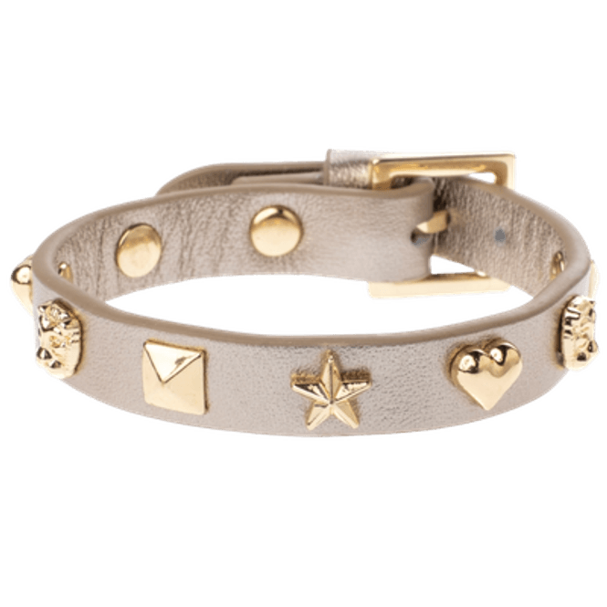 Hovedbilde Leather Stud Bracelet - Champagne Metallic