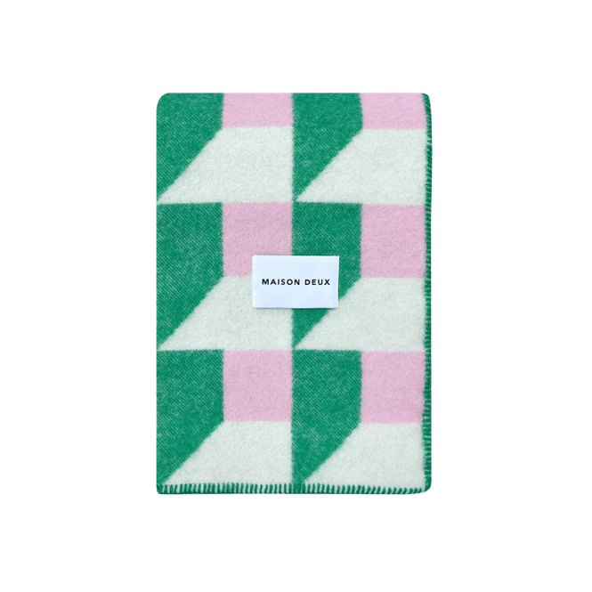 Hovedbilde Cubics ullpledd  - grønn / rosa