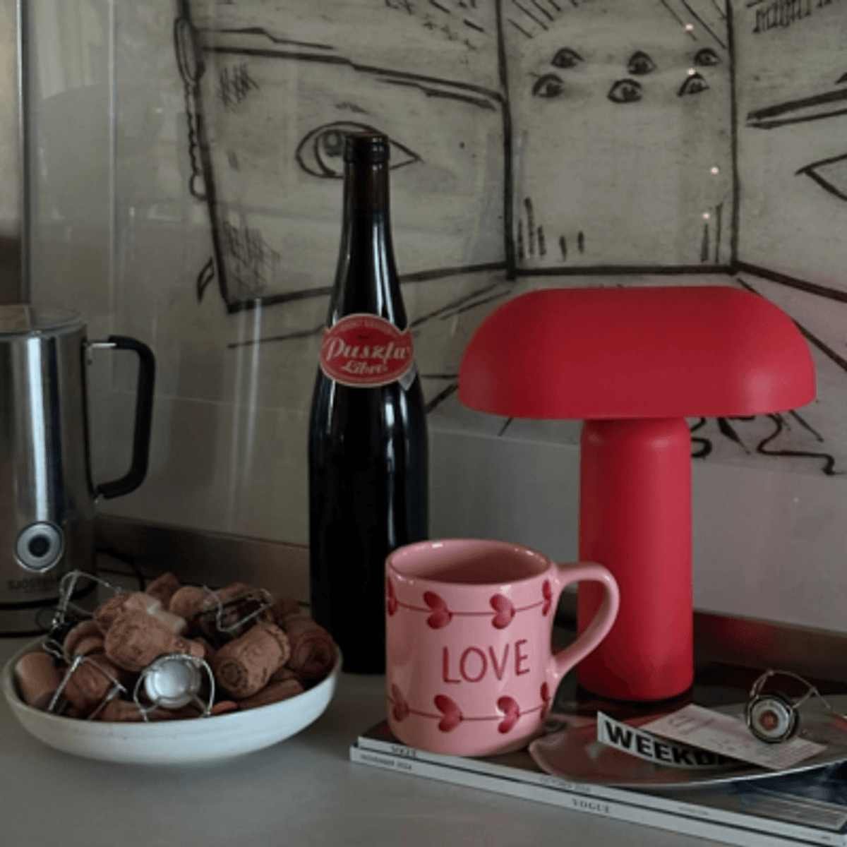 Porta Table Lamp Bright Red