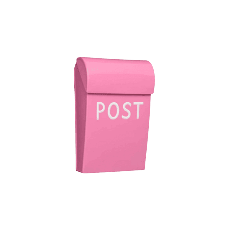 Postkasse mini - mørkrosa