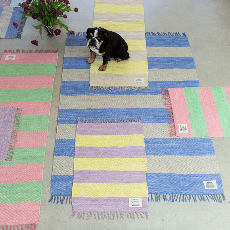 Chindi Rug - Neon yellow & Creme