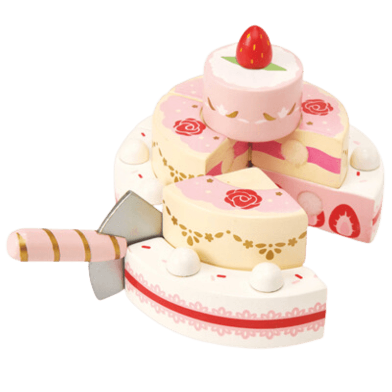 Lekemat i tre - jordbær bryllupskake 