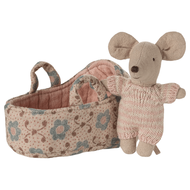 Hovedbilde Babymus i Bærebag – Rose