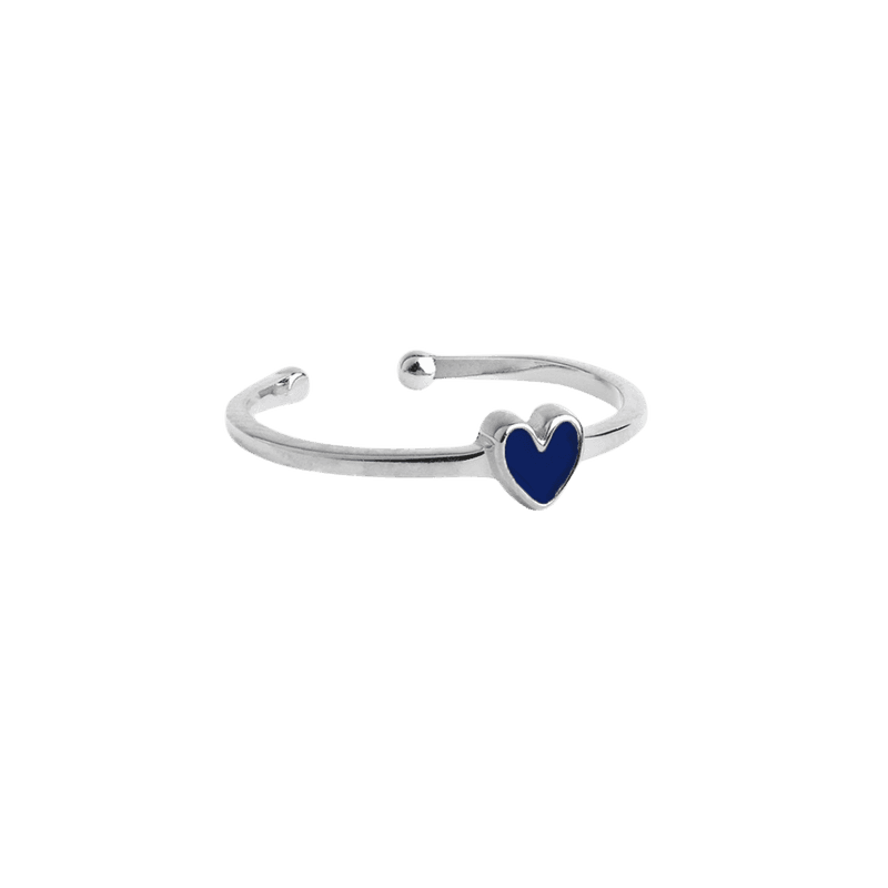 ENAMEL Amore sølv ring - Indigo