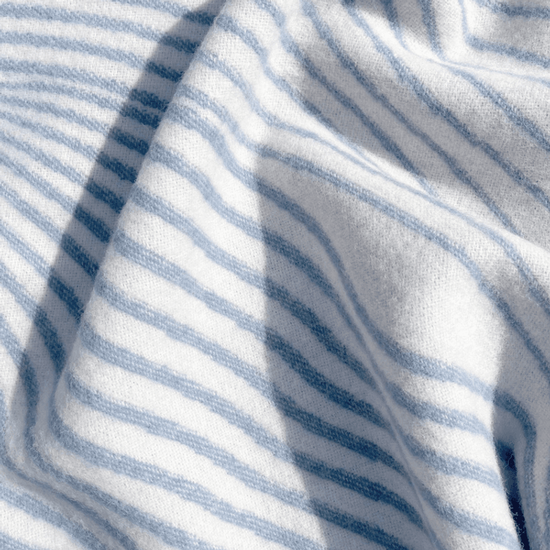 Rough Stripe ullpledd - Techno Bee Blanket Denim Cream