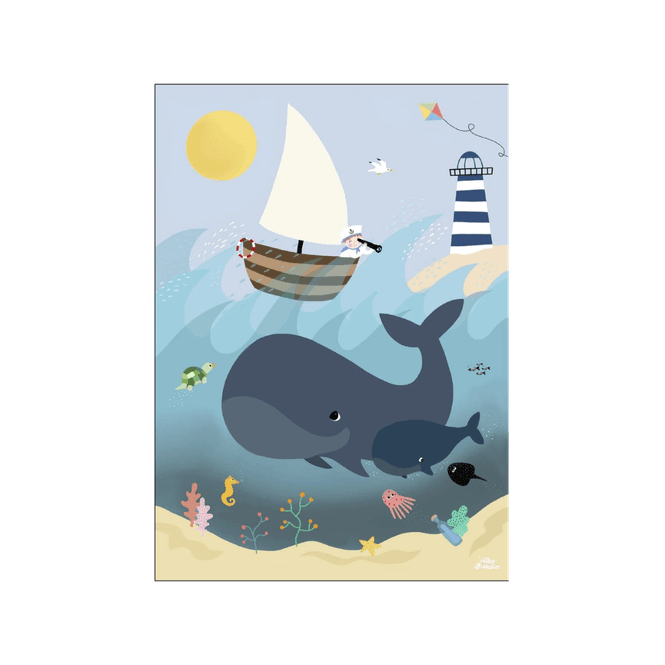 Hovedbilde Poster og ramme - Whales and Waves