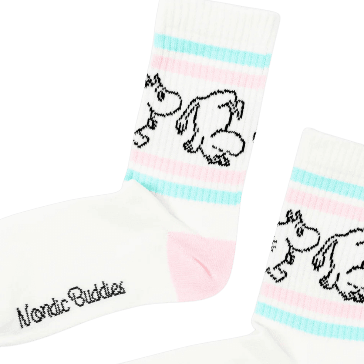 Moomin Retro Sokker - Hvit/rosa/turkis