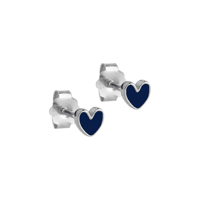 Hovedbilde ENAMEL Studs, Amore sølv - Indigo