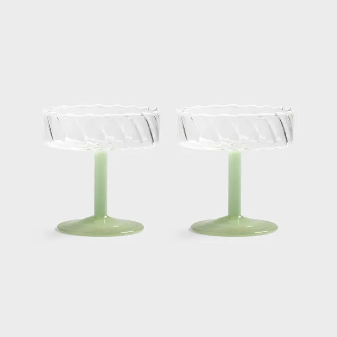 Hovedbilde Coupe twirl glass - green