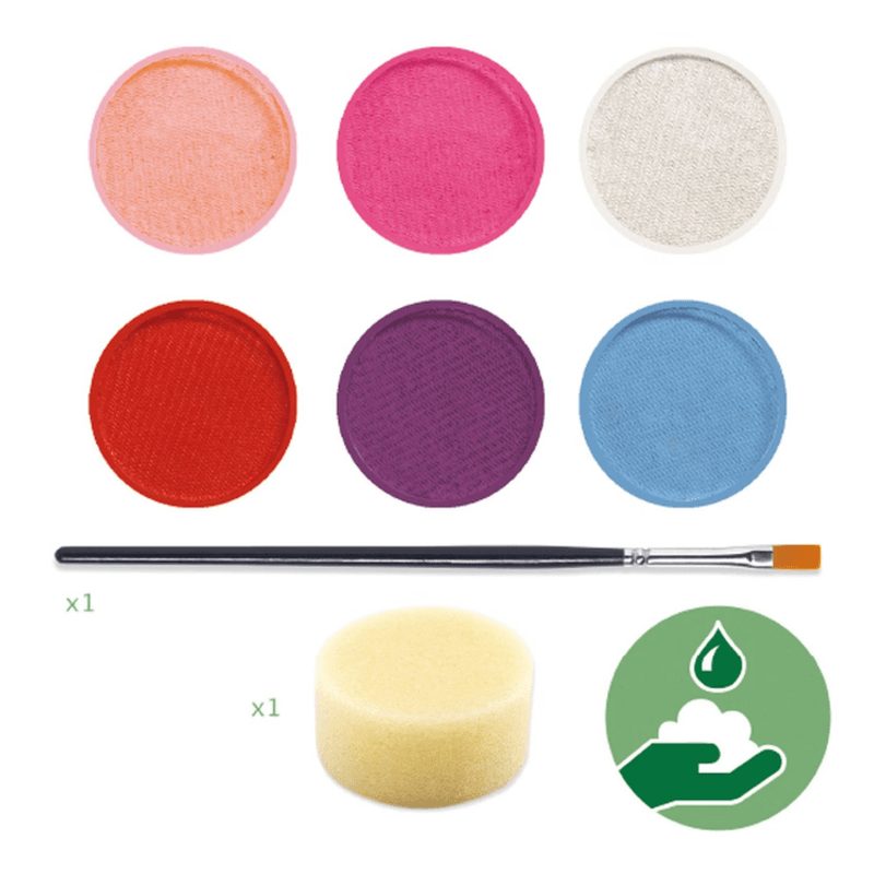 Ansiktsmaling med 6 farger  - pastell