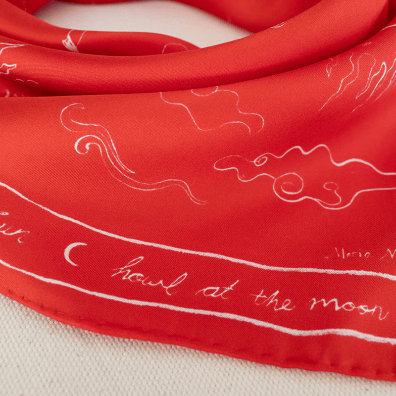 Red Scarf - bomulls - silke 