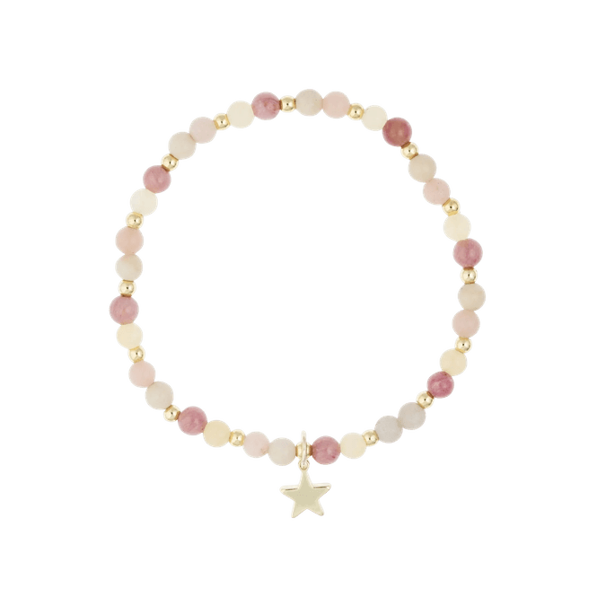 Hovedbilde Armbånd med perler og anheng - pink & yellow
