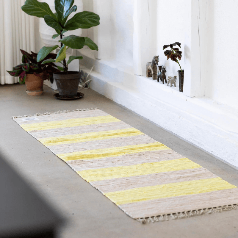 Chindi Rug - Neon yellow & Creme