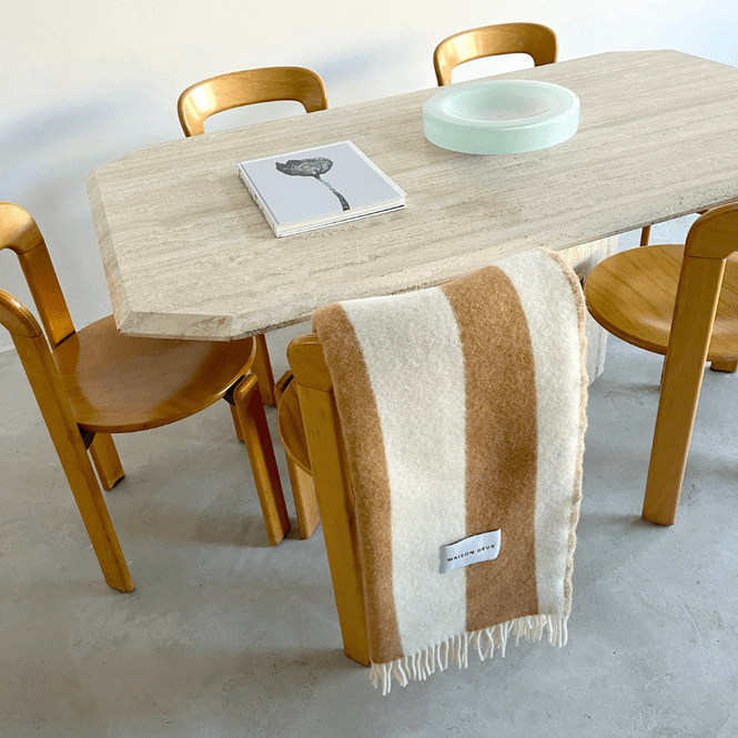 Hovedbilde Rough Stripe ullpledd -  Terra
