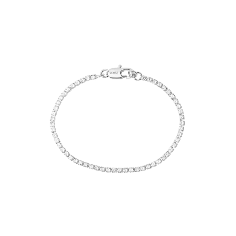 Thin Tennis Bracelet Silver