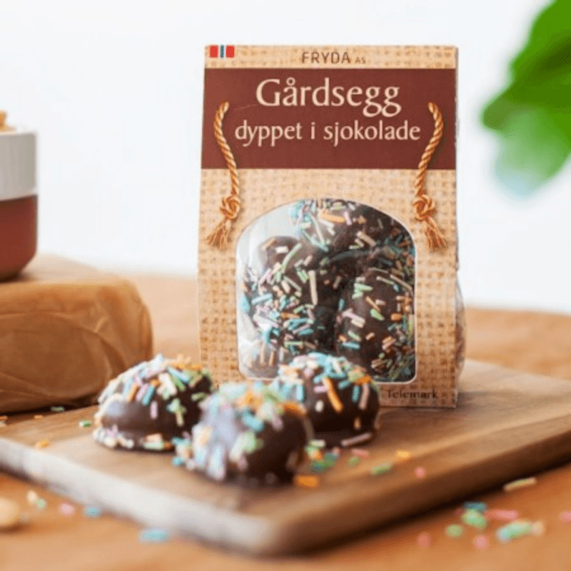 Frydas gårdsegg dyppet i sjokolade 