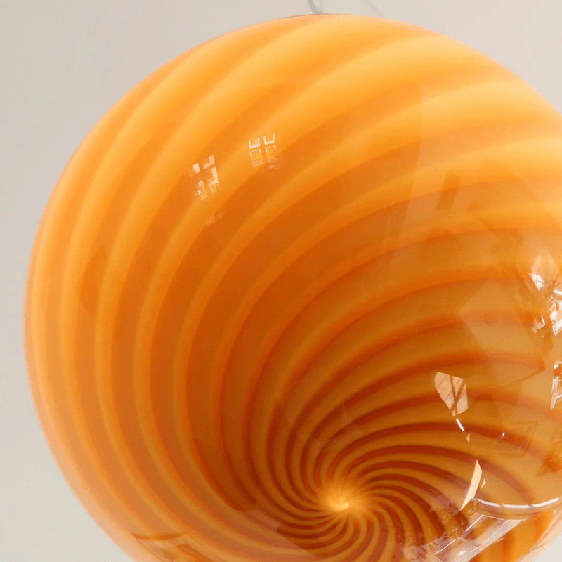 Murano Candy pendel orange amber swirl* Bestillingsvare