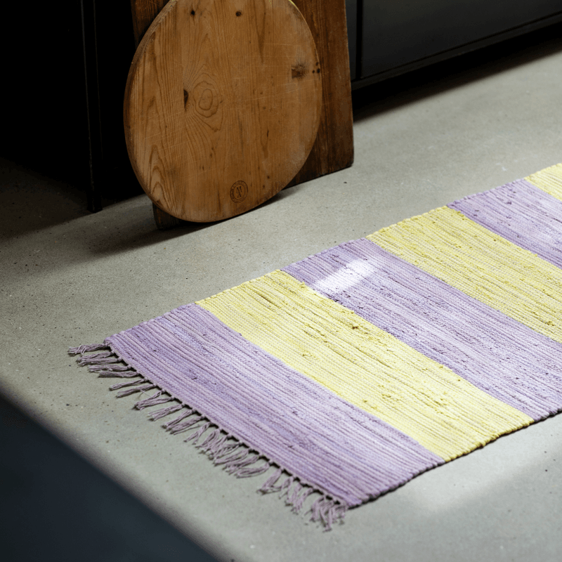 Chindi Rug - lilac & neon yellow