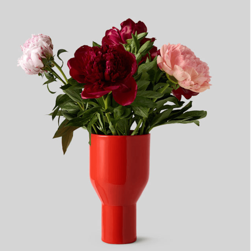 VASE, FLOWERSHADE, RED