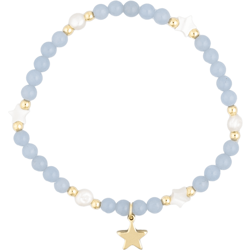 Armbånd med ferskvannsperler - Blue