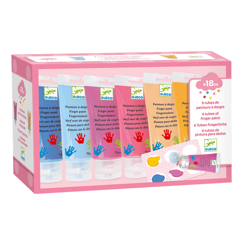 Fingermaling i 6 pastellfarger