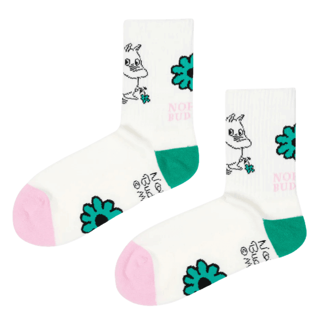 Hovedbilde Moomin Retro sokker Blomster - Hvit/rosa/grønn