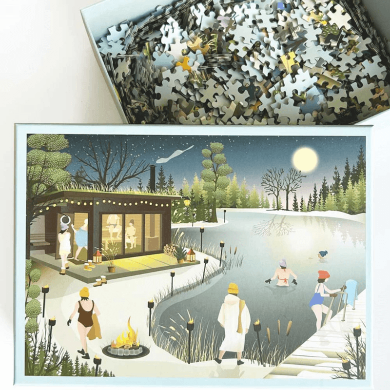 SAUNA BY THE LAKE Puslespill – 1000 brikker