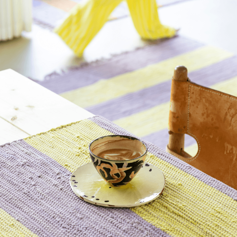 Chindi Rug - lilac & neon yellow