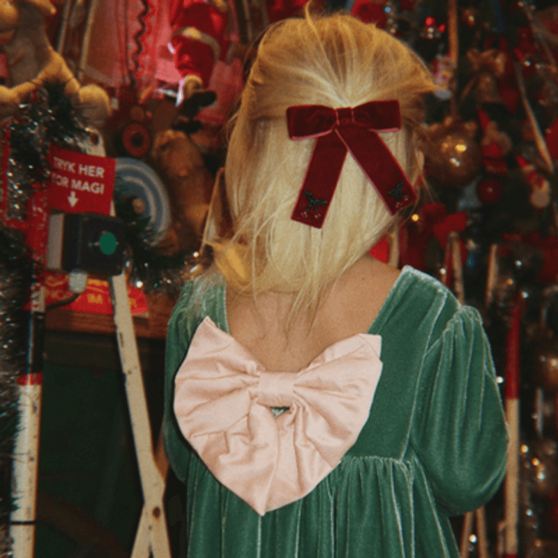 Juliette Bow Hair Clip 2-pk - Rød hårsløyfe