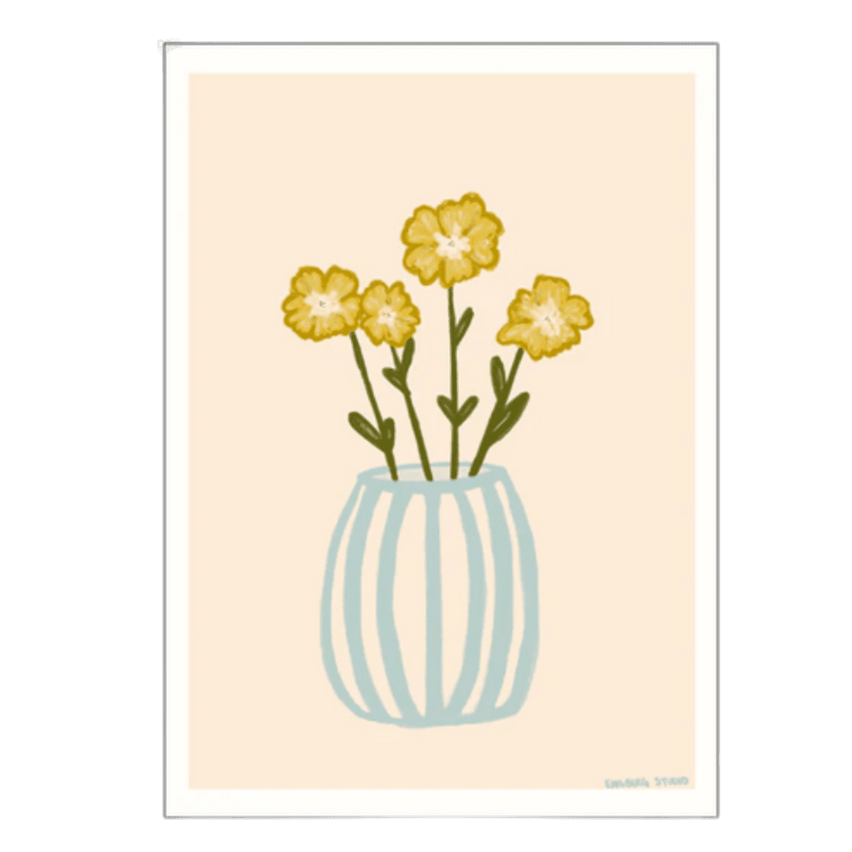 poster - Yellow Flowers in a Blue Vase