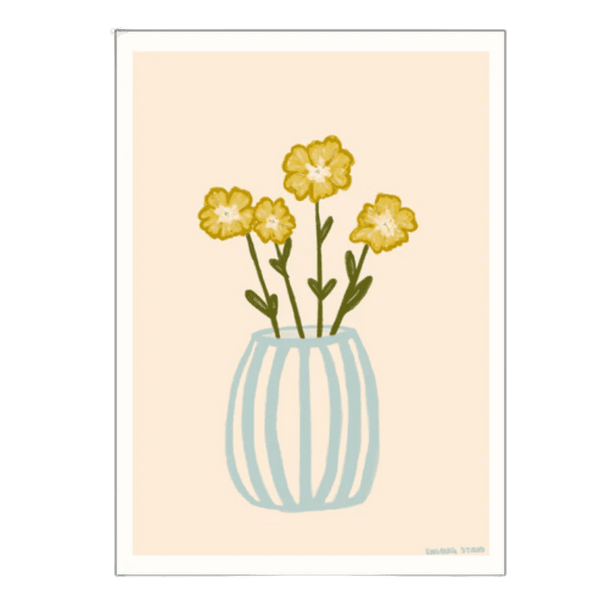 Hovedbilde poster - Yellow Flowers in a Blue Vase