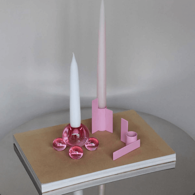 Hovedbilde bobble lysestake - Rosa